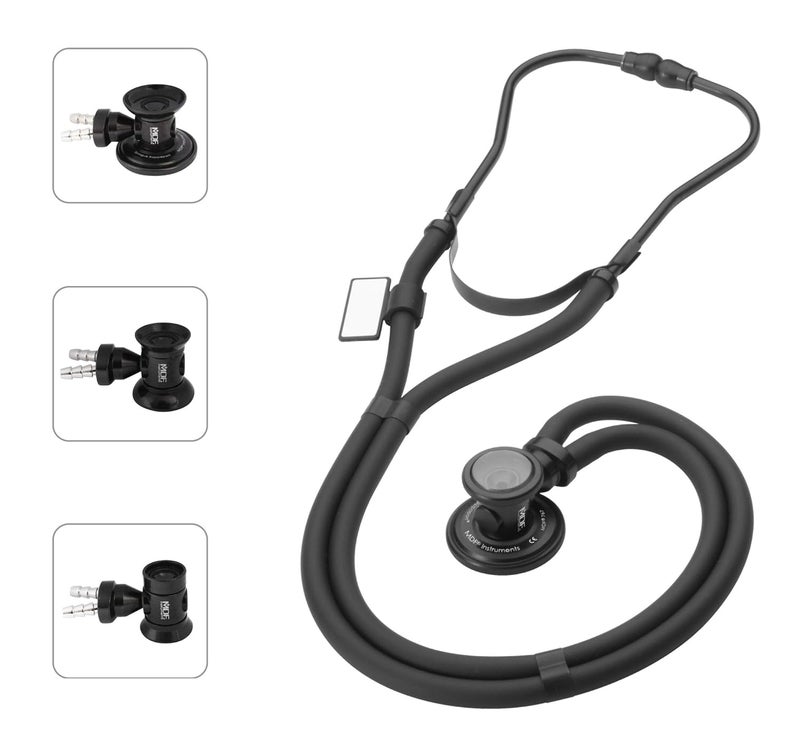 MDF Instruments , Sprague Rappaport Dual Head Stethoscope with Adult, Pediatric, Infant Convertible chestpiece - All Black (MDF767-BO) - Image 1